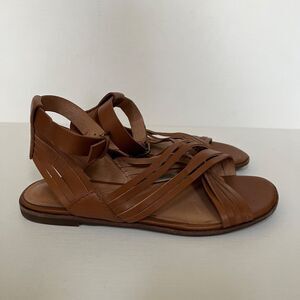 Madewell The Samira Flat Sandal Size 7 Brown Leather AH721 Strappy